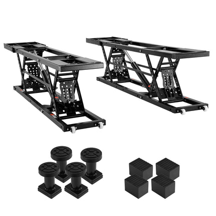 Car Lift, 25.6' Max. Height, 5,000 LBS Capacity Portable Car Lift, with Extended-Length Plates, Heavy-duty Carbon Steel Truck Lift with 120V Power Unit, Auto Car Jack Lifts for Home Garage Shop