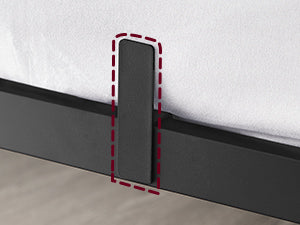Double Bed Frame, Metal Bed Frame, with Bedside Shelves, Guest Bed Frame, for 140 x 200 cm Mattresses, Easy Assembly