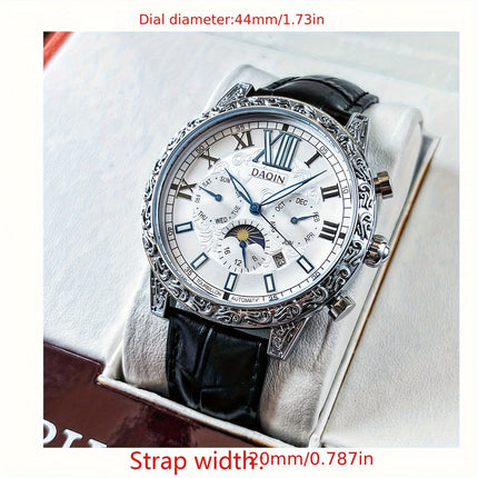 Luxury Vintage Relief Men'S Watch Case Featuring a Sophisticated Design with Automatic Mechanical Movement,