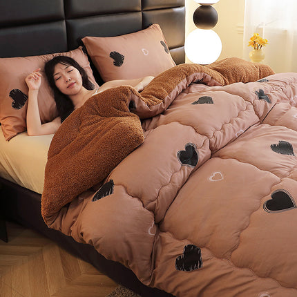 Warm Crystal Velvet Milk Velvet Single Color Warm Blanket and Thickened Quilt