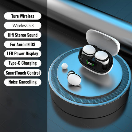 Wireless Headphones - Impossibly Compact Peanut Design,