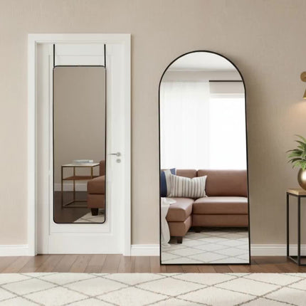 40cm x 120cm Full Length Mirror with Over-The-Door Hanging System - Modern Vertical Rectangular Wall/Door