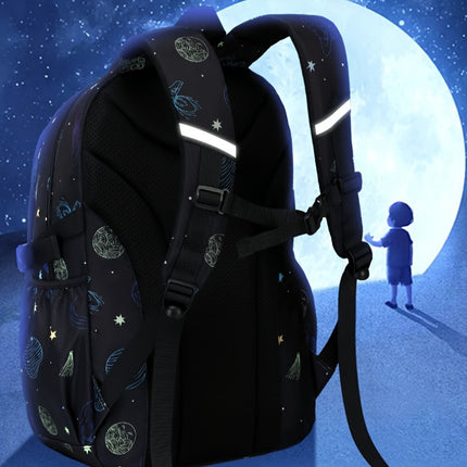 Galaxy Explorer: Sturdy, Spacious Backpack for Children - Playful Astronaut And Starry Sky Design,