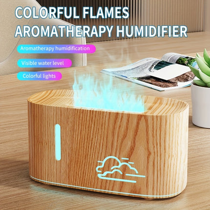 1pc 3D Flame Effect Night Light & Air Humidifier with Essential Oil Diffuser, Sleep-Enhancing Glow