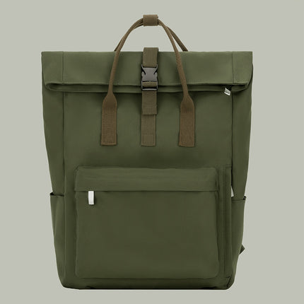 New Large-Capacity Rolled-Edge Backpack Suitable for 15.6-Inch Laptops, Ideal for Both Male And Female Students