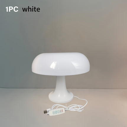 Three color temperature mushroom table lamp, retro design, with button switch control