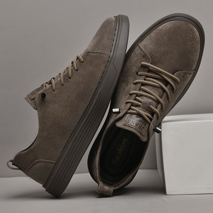 Men's Low-Top Skate Sneakers - Breathable Winter-Ready Skate Shoes with Elastic Closure