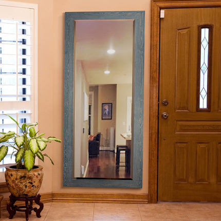 1pc Large Bohemian Full-Length Mirror with Gray Wood Frame41"L x 29"W or 61"L x 25"W,