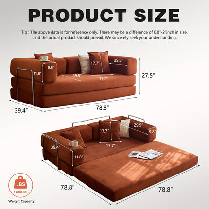 Sofa Bed, Convertible Floor Sofa, Leisure Sofa Bed, Corduroy Folding Mattress, Lounge Sofa