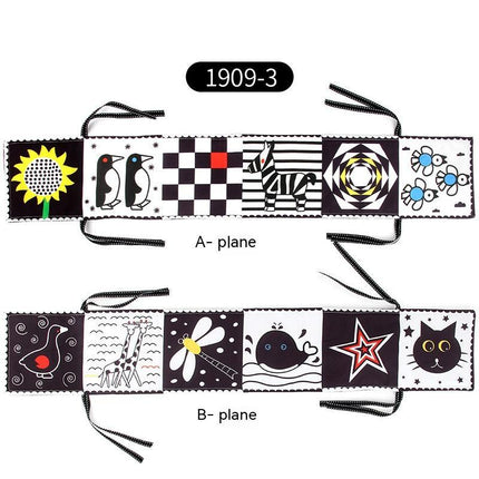 Baby Crib Early Education Educational Toys Double-sided Black And White Cloth Book