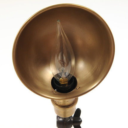 20" Black Metal Adjustable Desk Table Lamp With Gold Bowl Shade