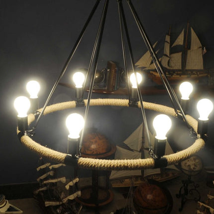 32" X 37" X 32" 8 Bulbs Rope  Pendant Lamp