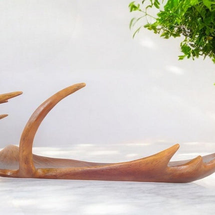 12" Brown Antler Resin Serving Tray