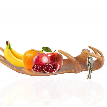 12" Brown Antler Resin Serving Tray
