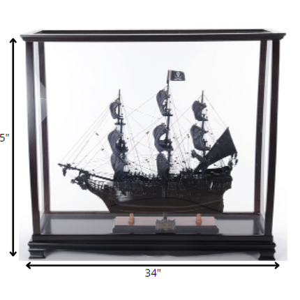 34" Black Glass Standard Display Stand