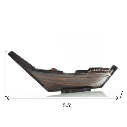 6" Dark Brown Novelty Wood Serving Tray With Handles
