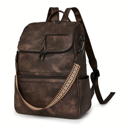 Vintage Backpack Suitable for University Students & Travel - Large Capacity Retro Bag with Oil