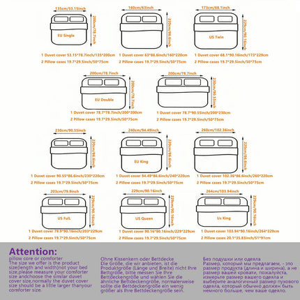 3pcs Luxury Elegant Modern Bedding Set - Soft Fluffy Duvet Cover & 2 Pillowcases