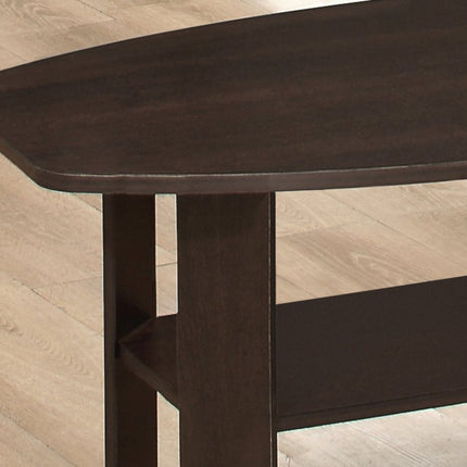 Set of Three 36" Brown Coffee Table With Shelf