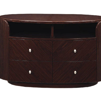 47" Dark Brown Cabinet Enclosed Storage TV Stand