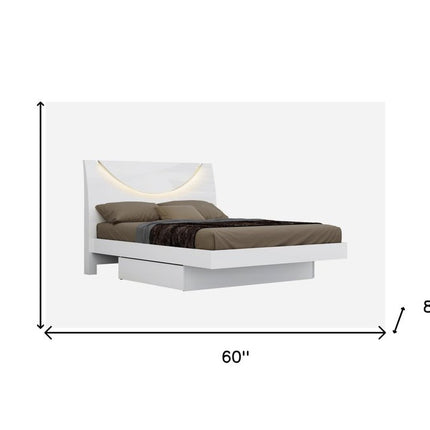 White Solid Wood Queen Bed Frame
