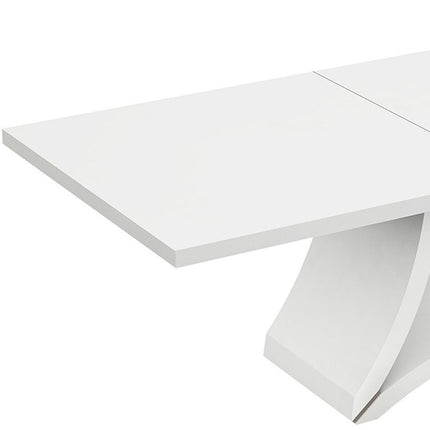 Seven Piece White Dining Set with Six Chairs