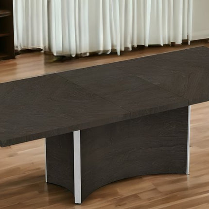 Seven Piece Gray Solid Wood Dining Set with Six Chairs