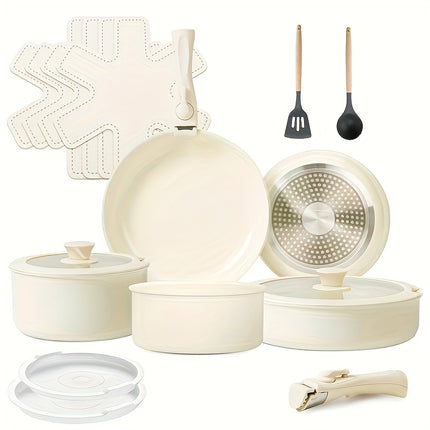 17pcs Ceramic Nonstick Kitchen Pots And Pans Set Cookware Sets