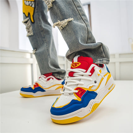 Men's Skateboard Shoes Breathable Sneakers with Lace-Up Closure, Non-Slip Rubber Sole