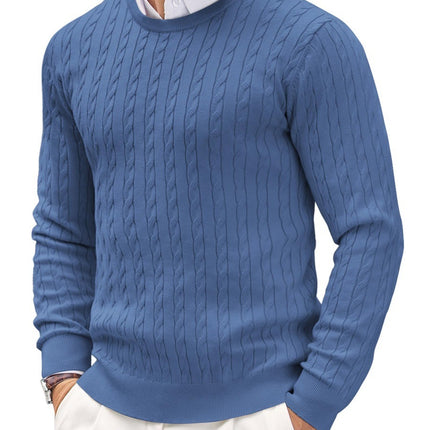 Round Neck Knitted Sweater Twisted Flower Slim Fit