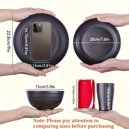 16-piece Unbreakable Plate Set, Shatterproof Dinnerware, Microwave and Dishwasher Safe