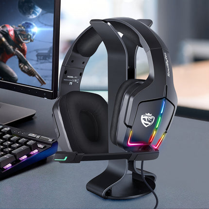 Headphones - Surround Sound Wired Headset for PS4/PS5/PC/Xbox One Gamers with Crystal-Clear Mic,
