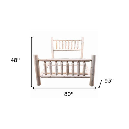 Natural Light Honey Finish Low Post Cedar Log King Bed