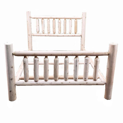 Natural Light Honey Finish Low Post Cedar Log King Bed