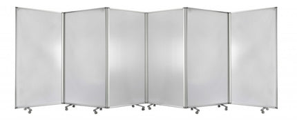 71" Clear Iron Folding Six Panel Screen Room Divider