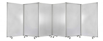 71" Clear Iron Folding Six Panel Screen Room Divider