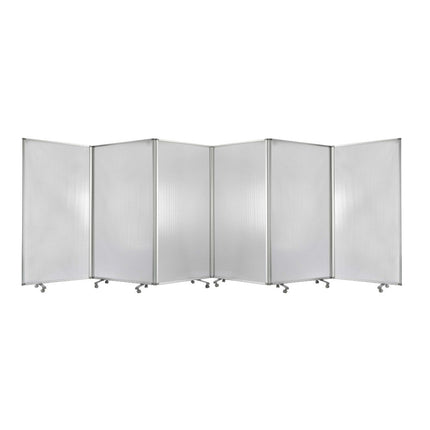 71" Clear Iron Folding Six Panel Screen Room Divider