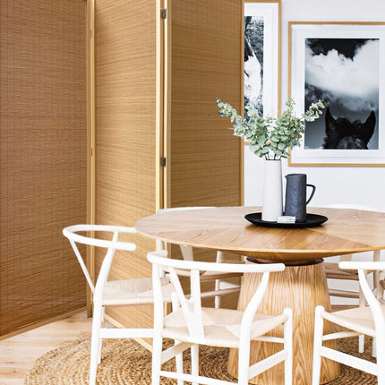 71" Brown Folding Three Panel Screen Room Divider