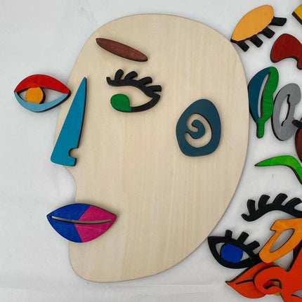Human Face Detachable Art Wooden Puzzle