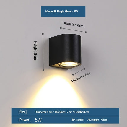 Outdoor Simple Wall Lamp LED Double-head Courtyard Light