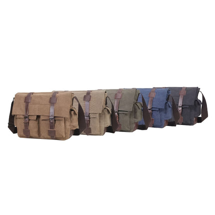 Large Capacity Vintage Canvas Crossbody Bag, Reasonably Partitioned, Durable And Washable Shoulder Bag,
