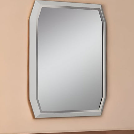 49" Taupe Abstract Glass Framed Accent Mirror