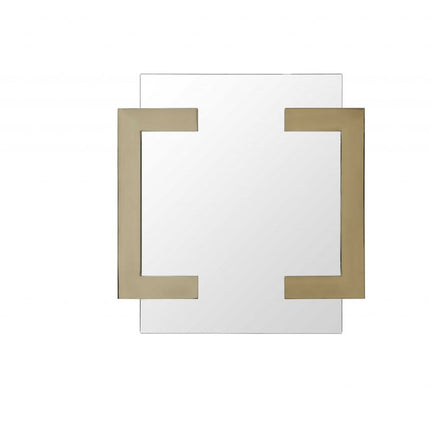 35" Gold Abstract Metal Framed Accent Mirror