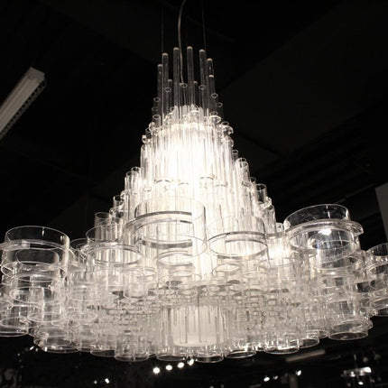 39 X 39 X 70 White Acrylic Pendant Lamp