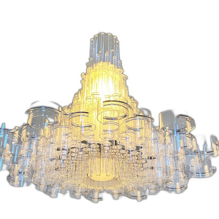 39 X 39 X 70 White Acrylic Pendant Lamp