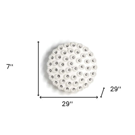 29 X 29 X 7 White Glass Metal Pendant Lamp