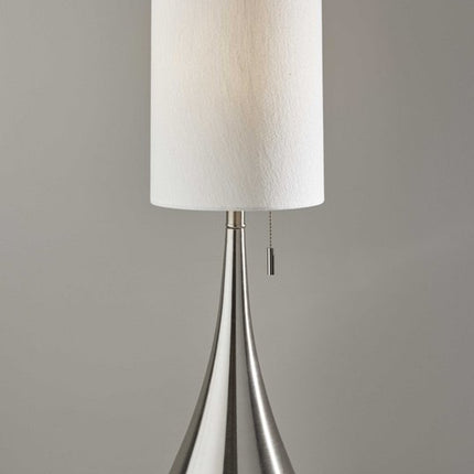 35" Brushed Steel Metal Teardrop Table Lamp