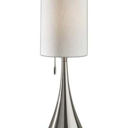 35" Brushed Steel Metal Teardrop Table Lamp