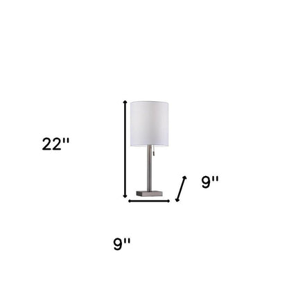 Brushed Steel Metal Table Lamp