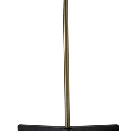 71" Brass Metal Novelty Floor Lamp With Black And White Iron Cone Shade